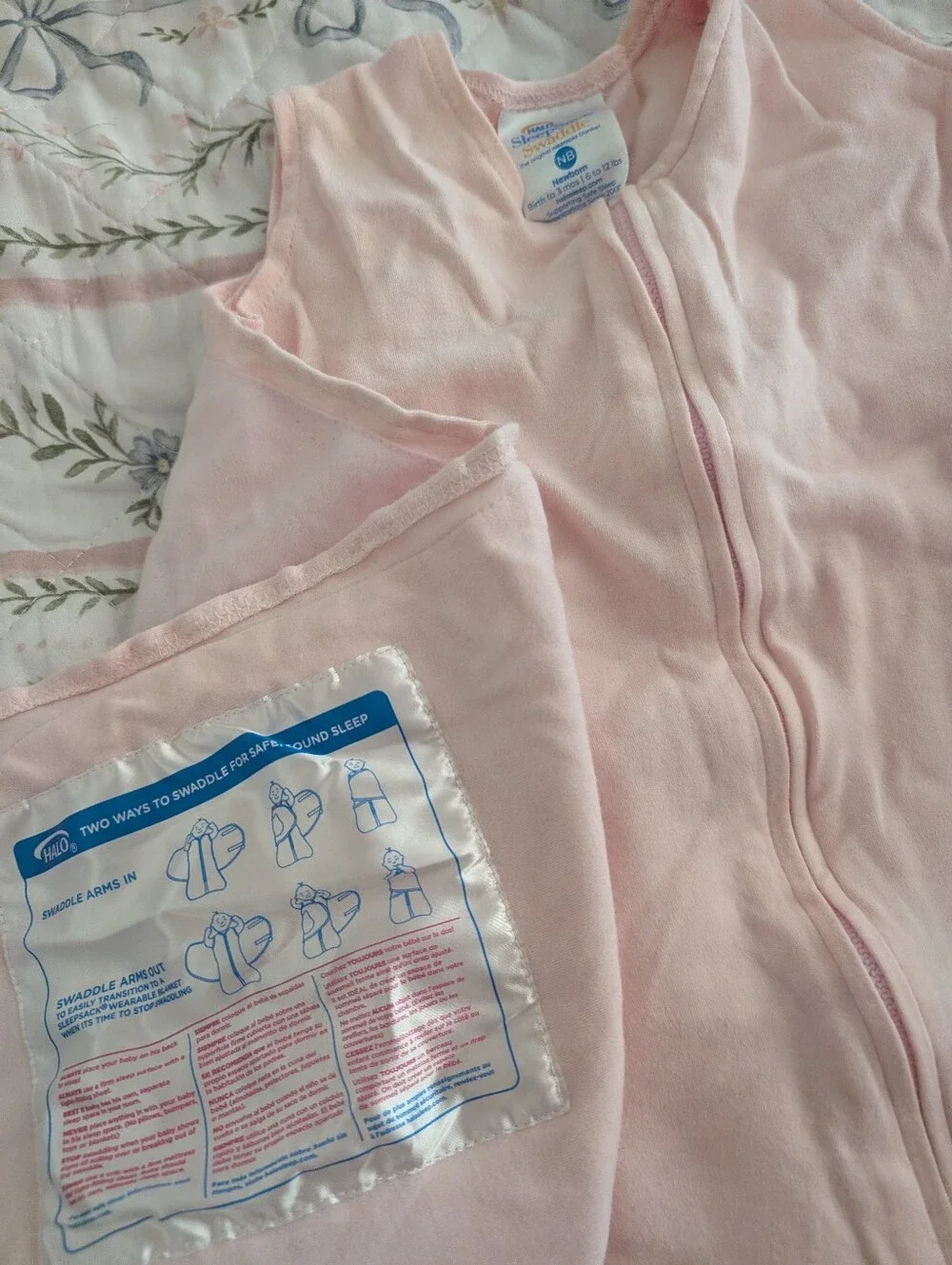 Soft Pink Baby Sleep Sack - Lightweight Swaddle